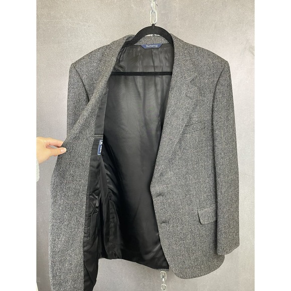Vintage Burberrys Blazer Mens 00 Grey Tweed 100% Pure Wool - Picture 8 of 15